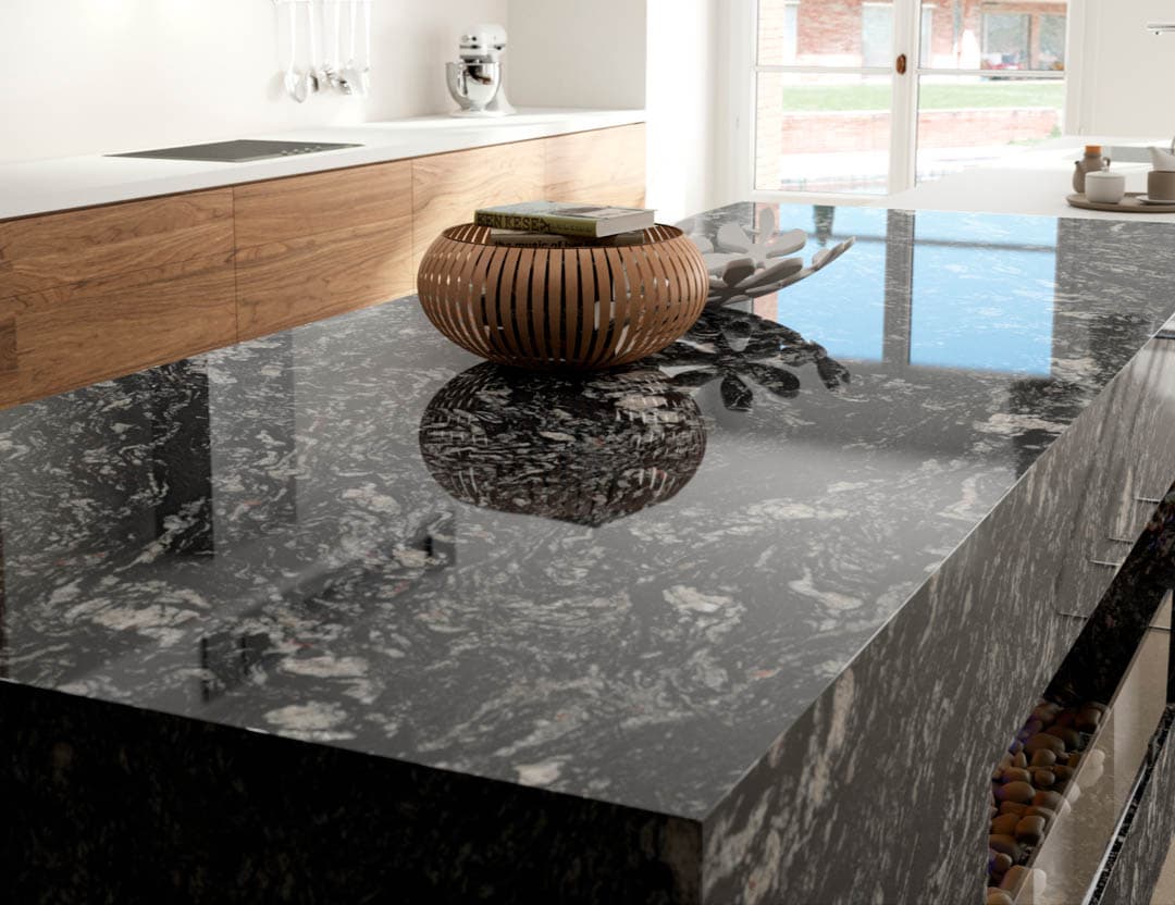 Kitchen worktop surface made of granite/natural stone